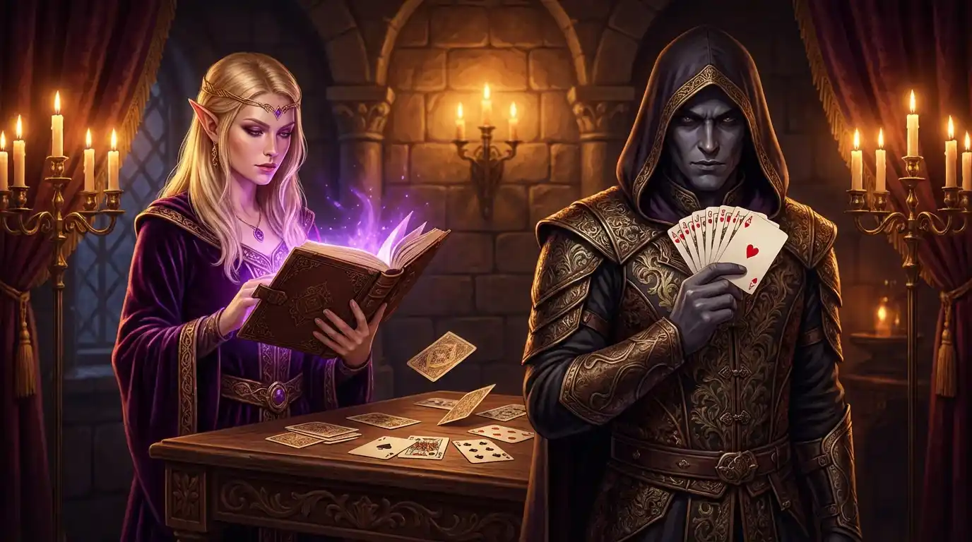 Personnages fantasy croupiers en direct